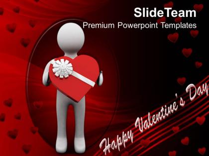 Man presenting valentine gift youth powerpoint templates ppt themes and graphics 0213