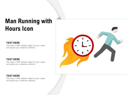 Man running with hours icon