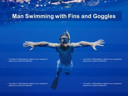Man swimming with fins and goggles