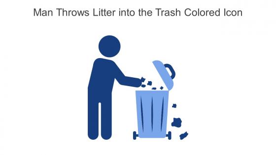 Man Throws Litter Into The Trash Colored Icon In Powerpoint Pptx Png And Editable Eps Format