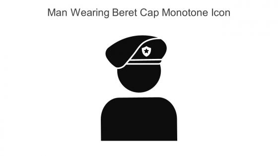 Man Wearing Beret Cap Monotone Icon In Powerpoint Pptx Png And Editable Eps Format
