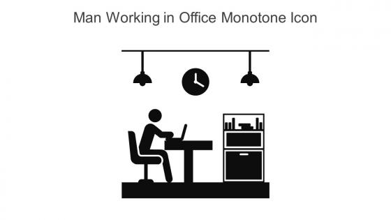 Man Working In Office Monotone Icon In Powerpoint Pptx Png And Editable Eps Format