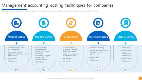 Management Accounting Costing Techniques For Companies