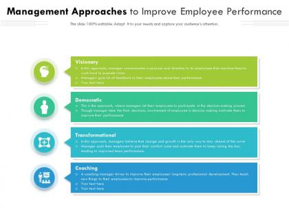 Management approaches to improve employee performance