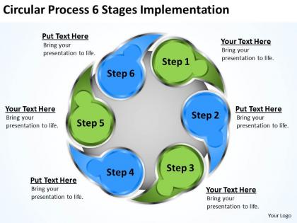 Management consultant circluar process 6 stages implementation powerpoint slides 0523