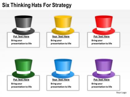 Management consultant thinking hats for strategy powerpoint templates ppt backgrounds slides 0617