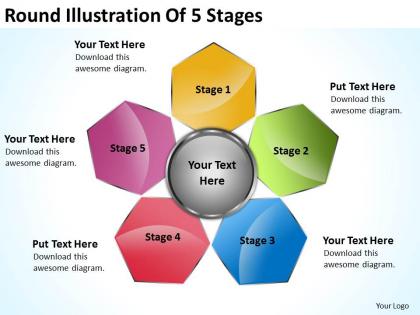 Management consulting illustration of 5 stages powerpoint templates ppt backgrounds for slides 0523