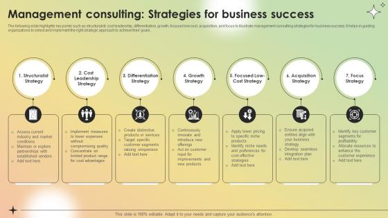 Management Consulting Strategies For Business Success