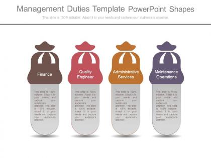 Management duties template powerpoint shapes