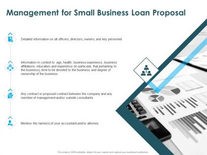 Management for small business loan proposal ppt powerpoint presentation rules