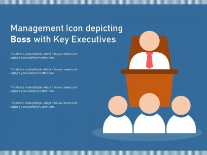 Management icon depicting boss with key executives