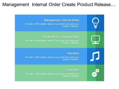 Management internal order create product release plan marketing production