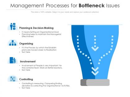 Management processes for bottleneck issues