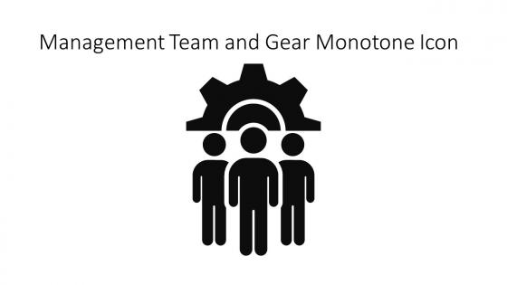 Management Team And Gear Monotone Icon In Powerpoint Pptx Png And Editable Eps Format
