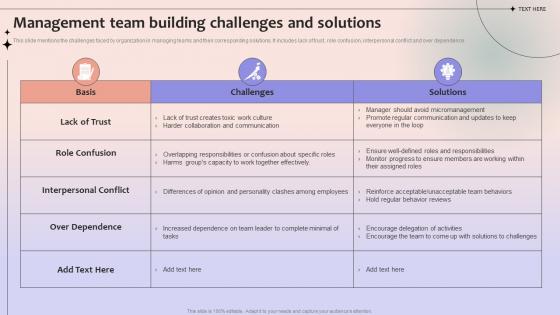 Management Team Building Challenges And Solutions