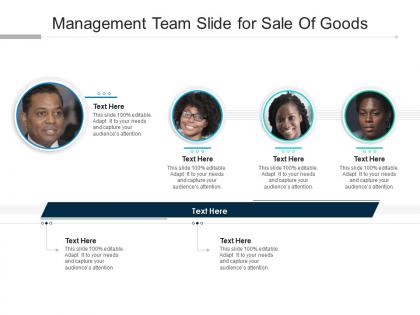 Management team slide for sale of goods infographic template
