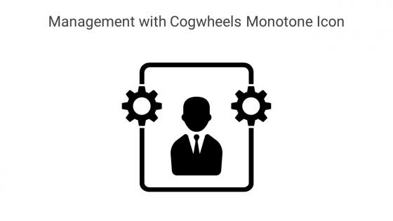 Management With Cogwheels Monotone Icon In Powerpoint Pptx Png And Editable Eps Format