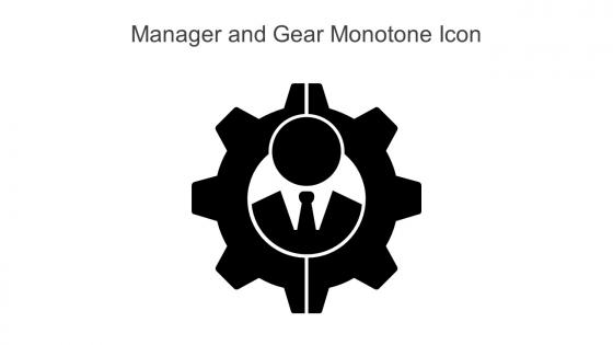 Manager And Gear Monotone Icon In Powerpoint Pptx Png And Editable Eps Format