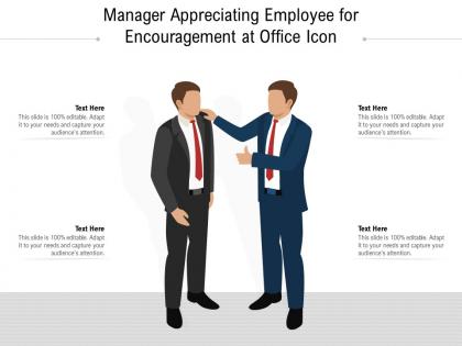 Manager appreciating employee for encouragement at office icon