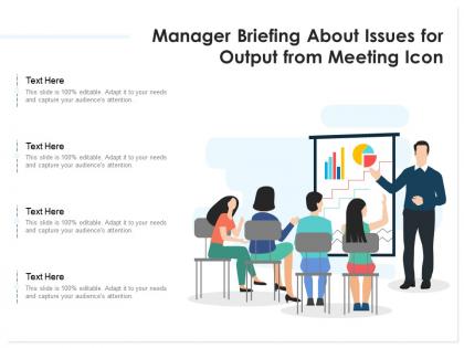 Manager briefing about issues for output from meeting icon