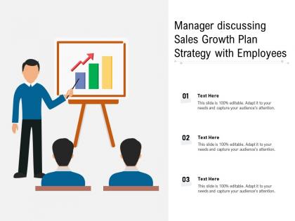 Manager discussing sales growth plan strategy with employees
