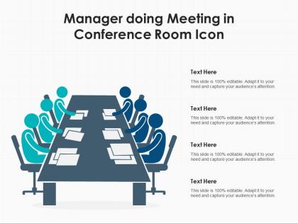 Manager doing meeting in conference room icon