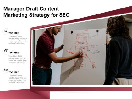 Manager draft content marketing strategy for seo