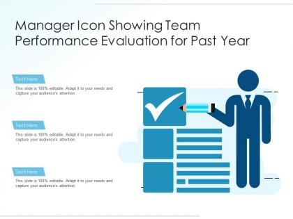 Manager icon showing team performance evaluation for past year