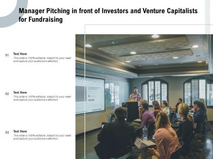 Manager pitching in front of investors and venture capitalists for fundraising
