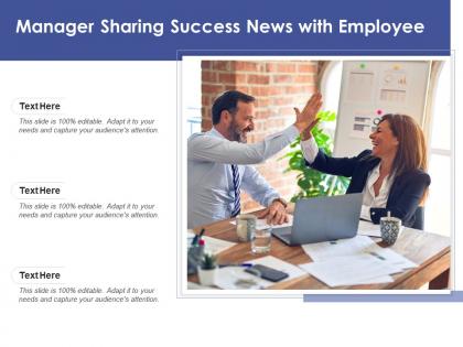 Manager sharing success news with employee