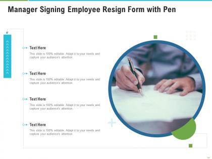 Manager signing employee resign form with pen