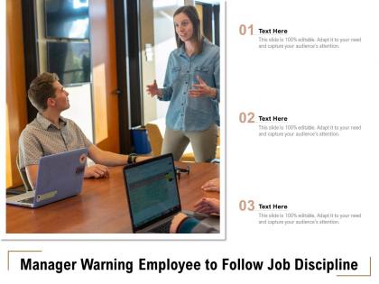 Manager warning employee to follow job discipline