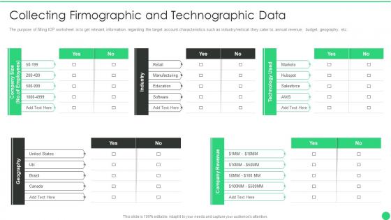 Managing b2b marketing collecting firmographic and technographic data