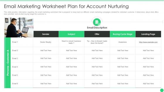 Managing b2b marketing email marketing worksheet plan for account nurturing