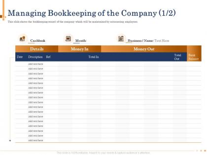 Managing bookkeeping of the company n491 powerpoint presentation maker
