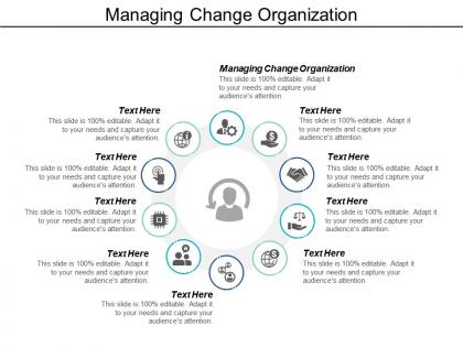 Managing change organization ppt powerpoint presentation infographics background cpb