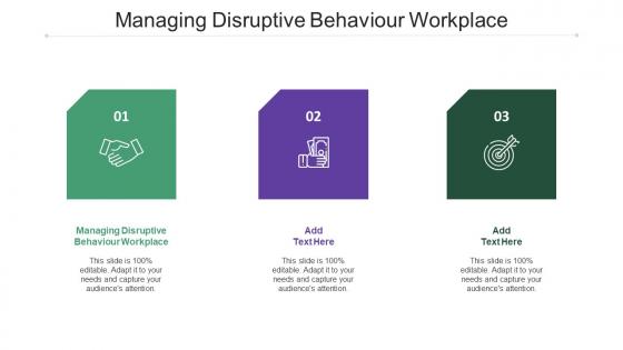 Managing Disruptive Behaviour Workplace Ppt Powerpoint Presentation Icon Templates Cpb