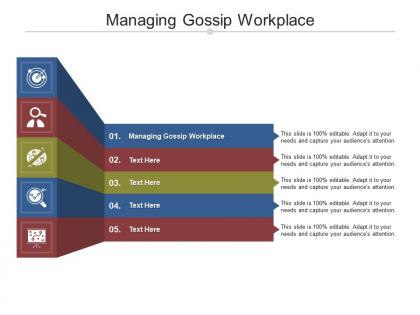 Managing gossip workplace ppt powerpoint presentation layouts background designs cpb
