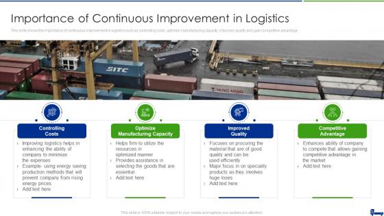 Managing Logistics Activities Supply Chain Management Importance Of Continuous Improvement