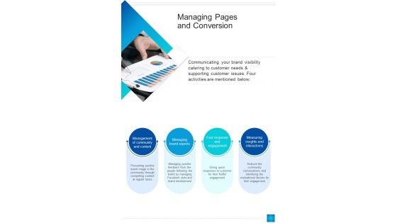 Managing Pages And Conversion One Pager Sample Example Document