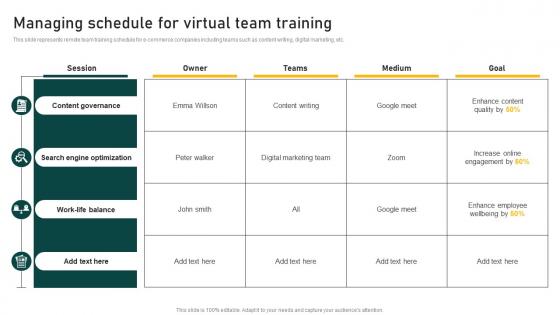 Managing Schedule For Virtual Team Training