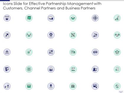Managing strategic partnerships icons slide for effective partnership management