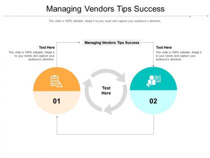 Managing vendors tips success ppt powerpoint presentation file maker cpb