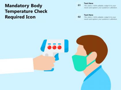 Mandatory body temperature check required icon