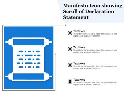 Manifesto icon showing scroll of declaration statement