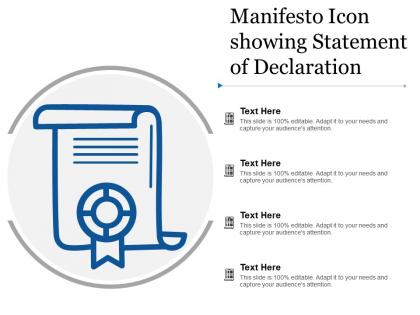 Manifesto icon showing statement of declaration