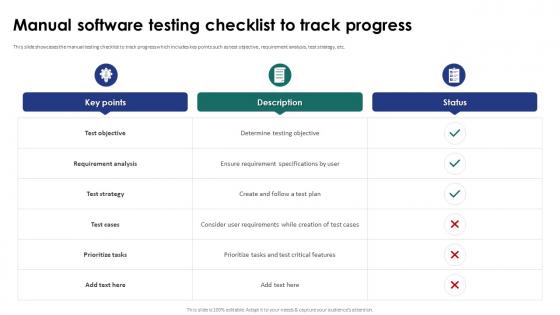 Manual Software Testing Checklist To Track Progress