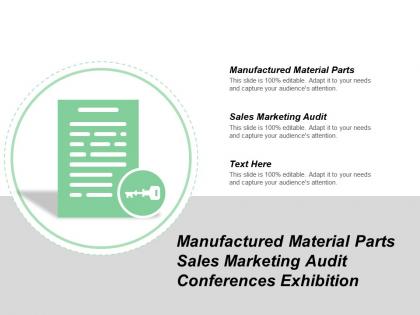 Manufactured material parts sales marketing audit conferences exhibition