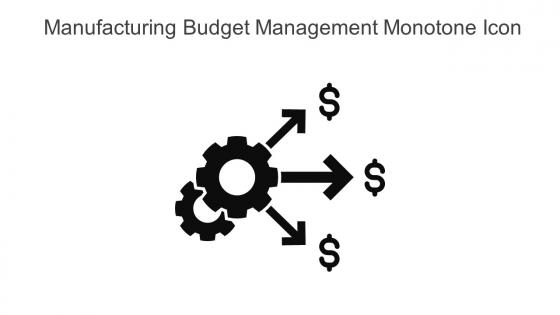 Manufacturing Budget Management Monotone Icon In Powerpoint Pptx Png And Editable Eps Format