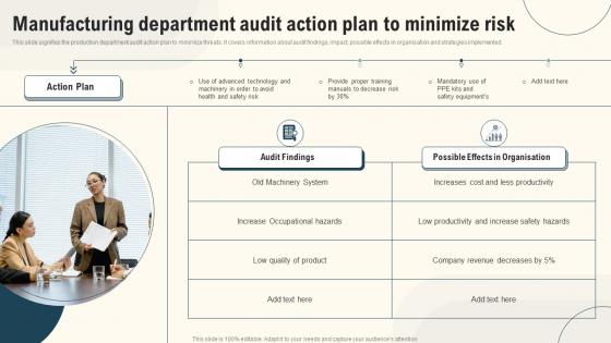 Manufacturing Department Audit Action Plan To Minimize Risk